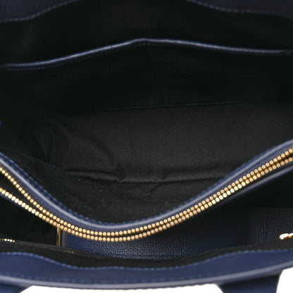 Burberry Derby Calfskin Vintage Check Medium Banner Tote Regency Blue 5 of 10
