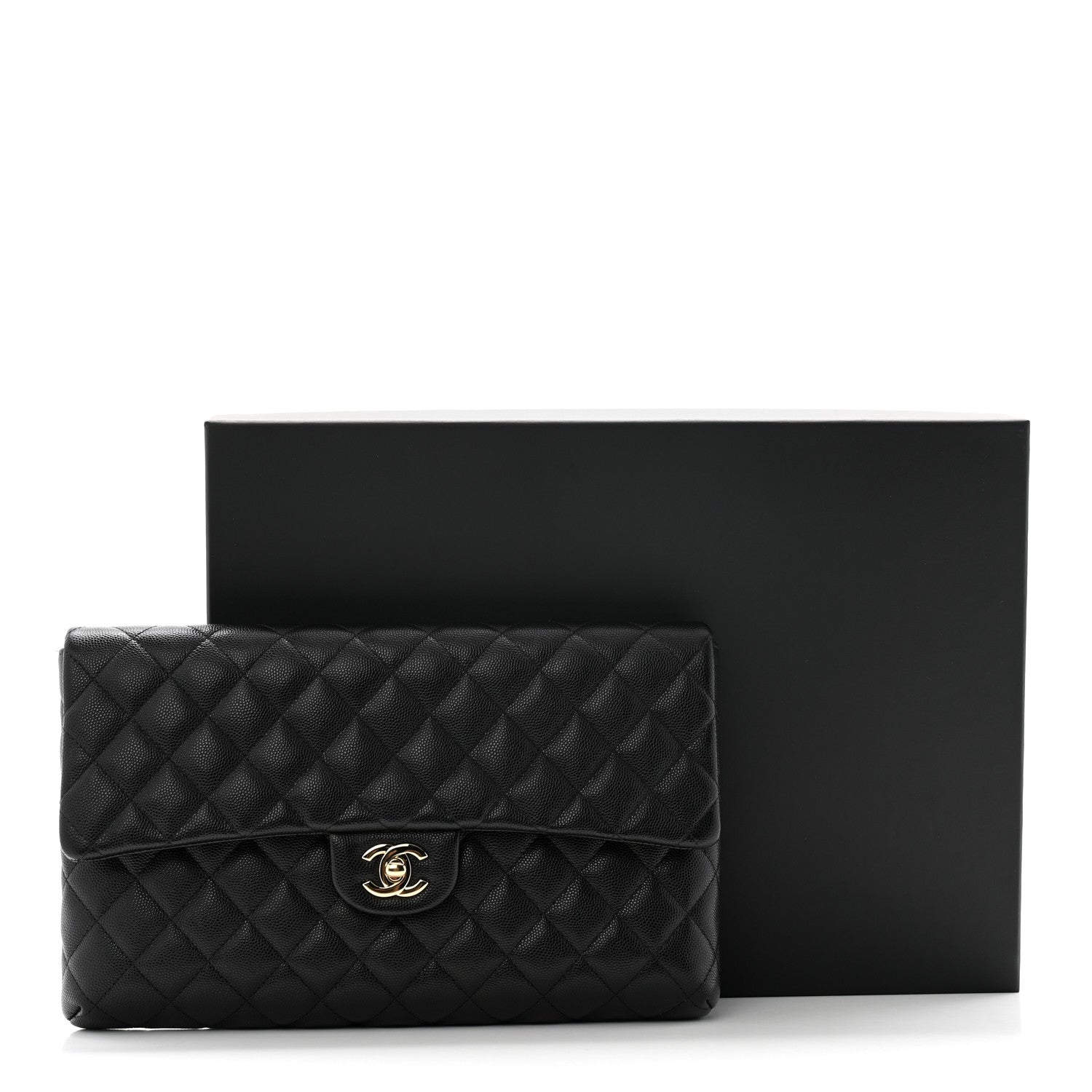 Chanel Caviar Quilted Flap Clutch Black 9 of 9