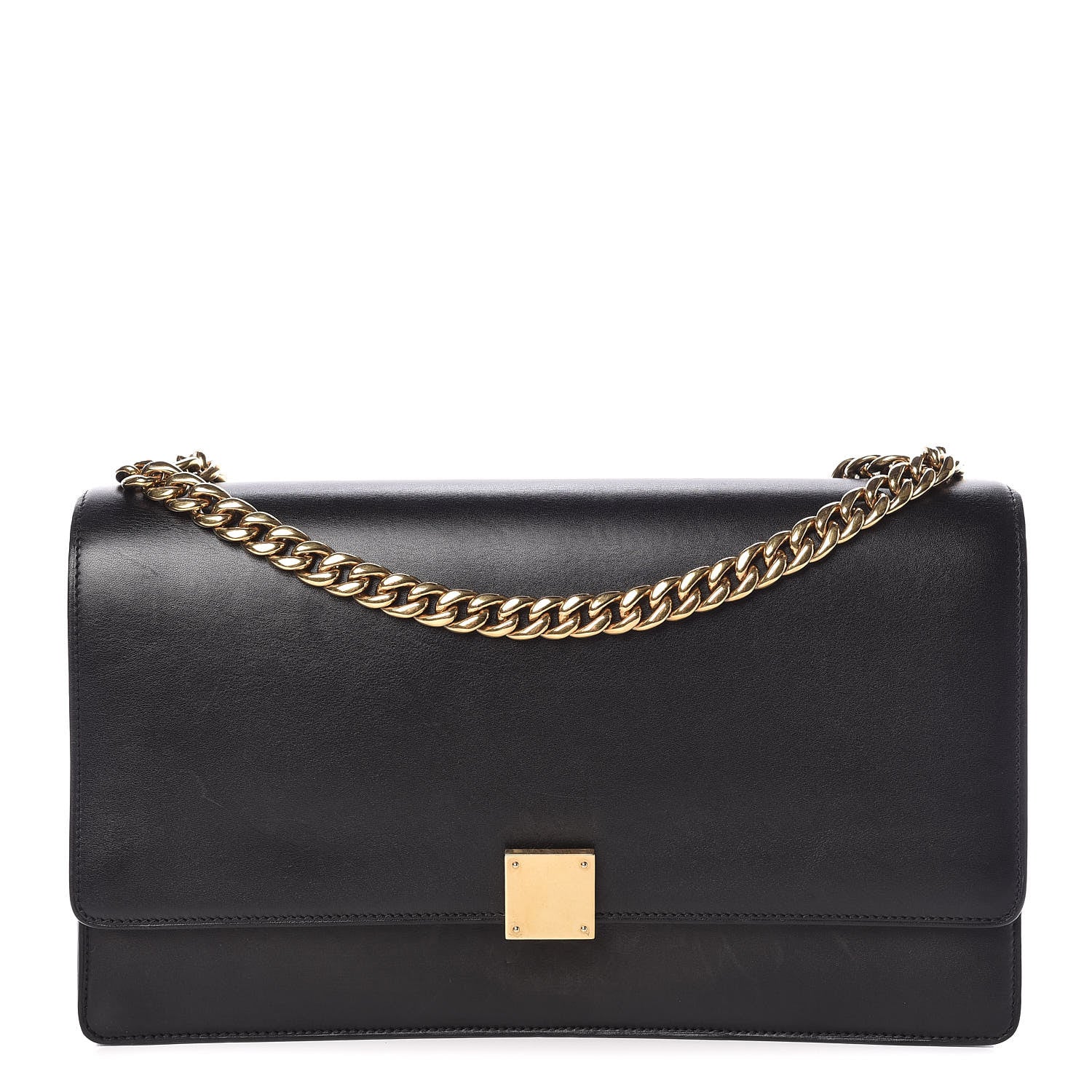 Celine Smooth Calfskin Medium Case Chain Flap Black 1 of 10
