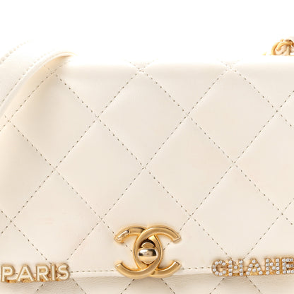 Chanel Lambskin Enamel Strass Quilted Mini Paris Monaco Flap White 8 of 10