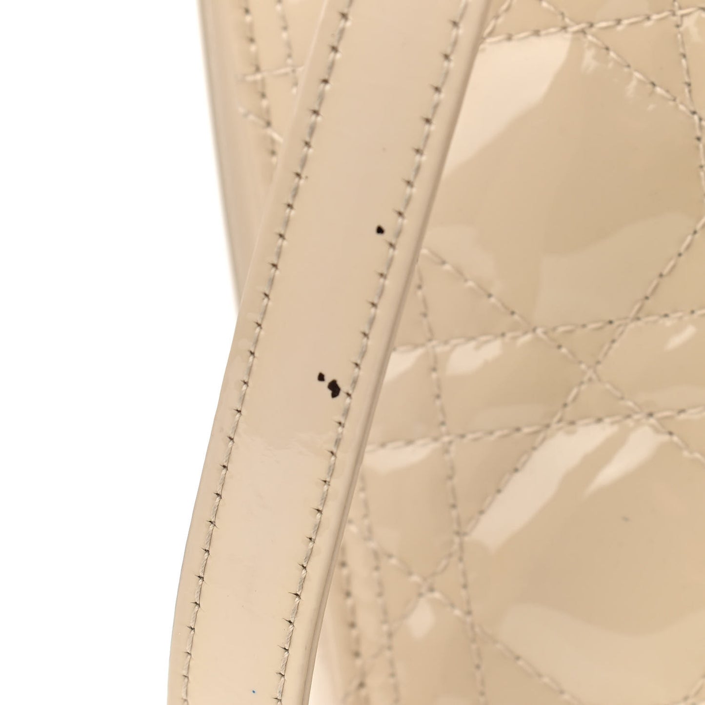Patent Cannage Large Lady Dior Beige