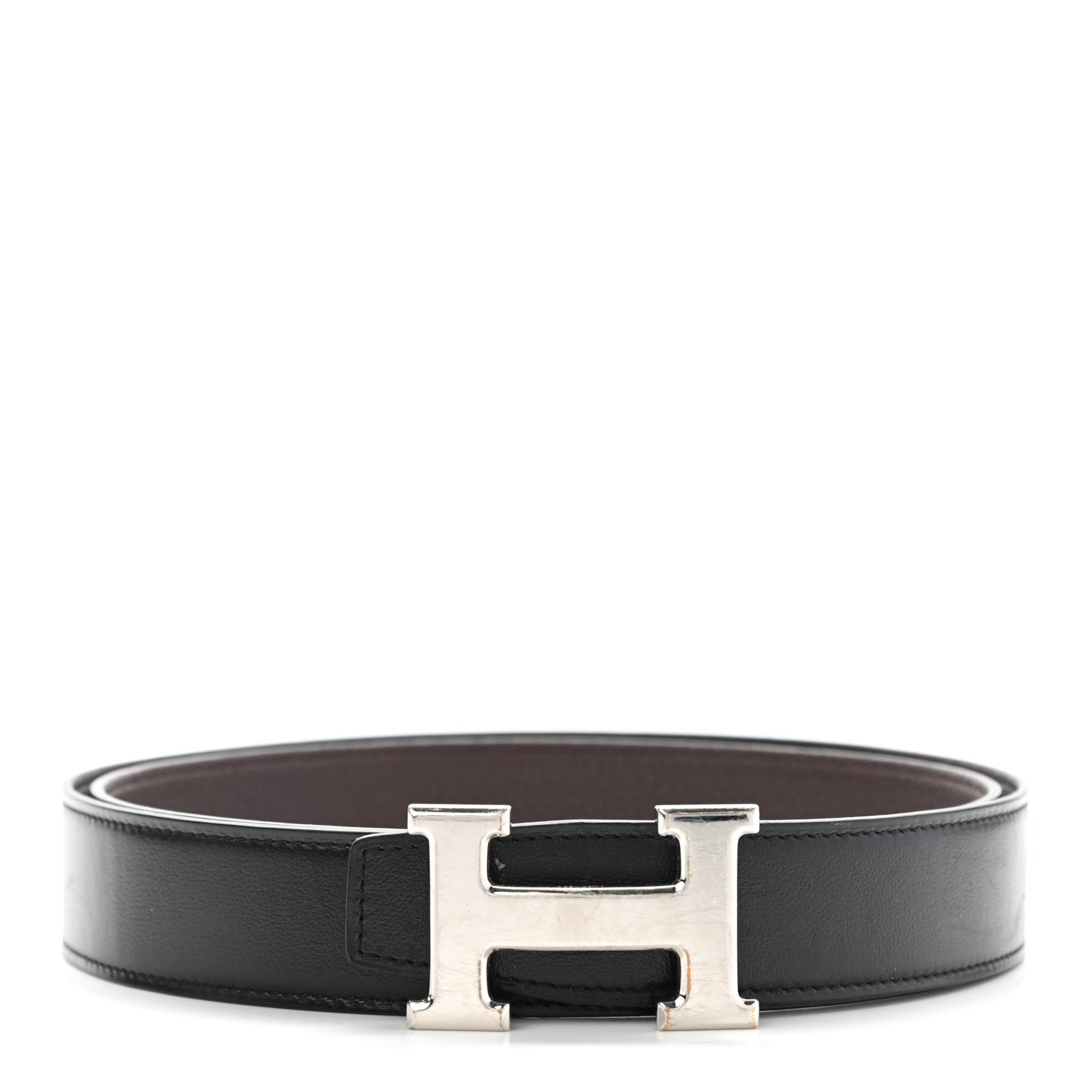 Hermes Swift Togo 32mm H Belt 100 Black Chocolate 1 of 6