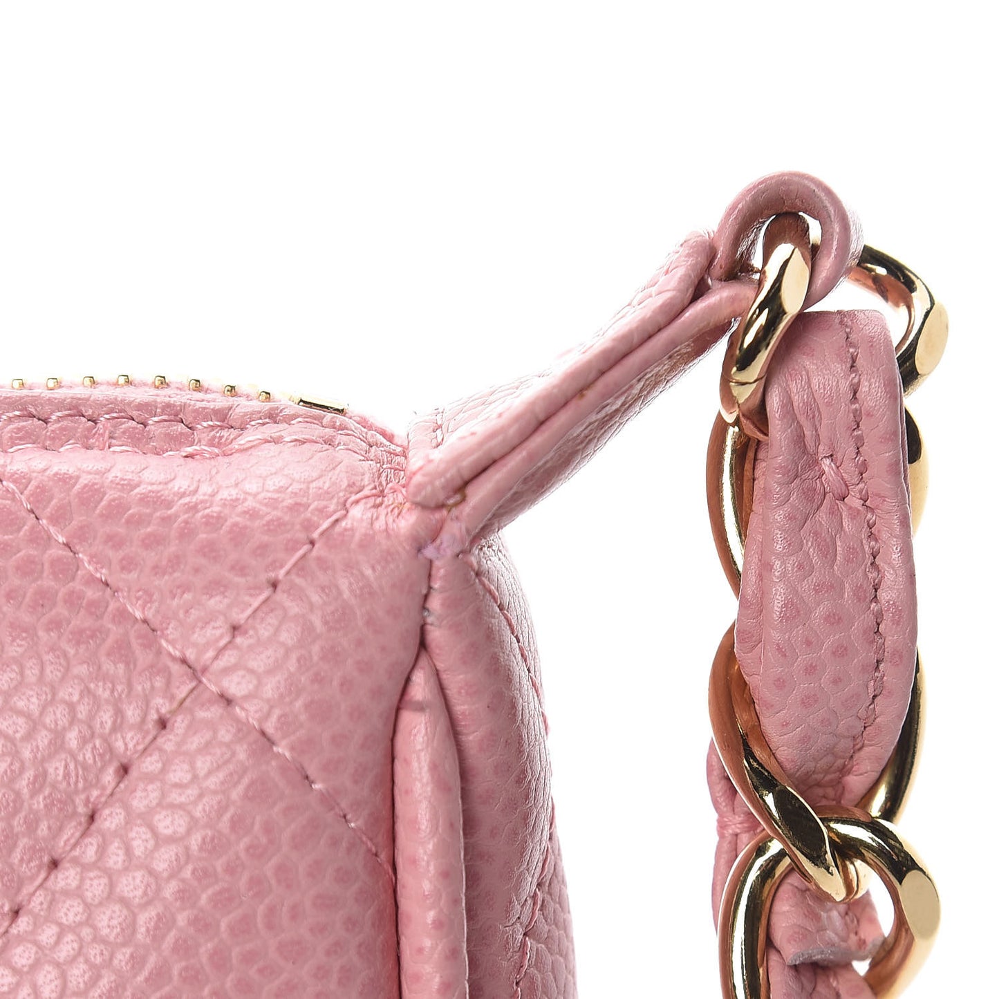 Caviar Quilted Pochette Pink