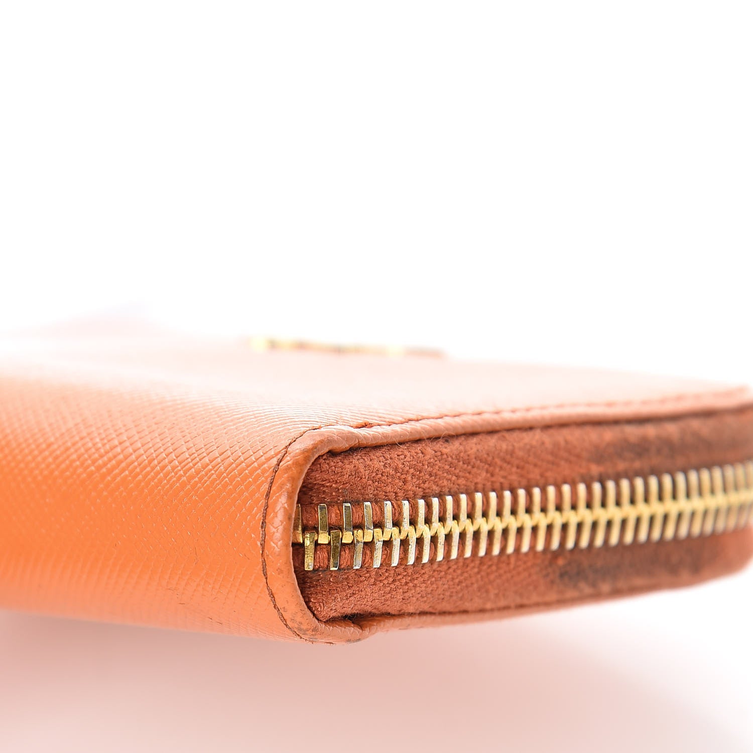 Prada Saffiano Metal Zip Coin Purse Papaya 11 of 17