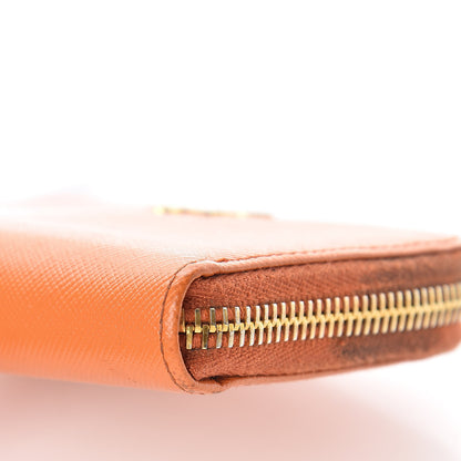 Prada Saffiano Metal Zip Coin Purse Papaya 11 of 17