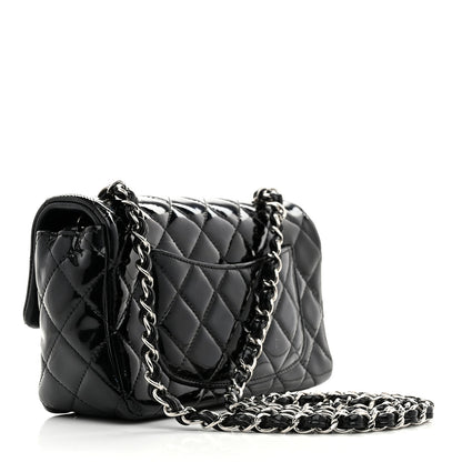 Chanel Patent Calfskin Quilted Mini Rectangular Flap Black 3 of 10