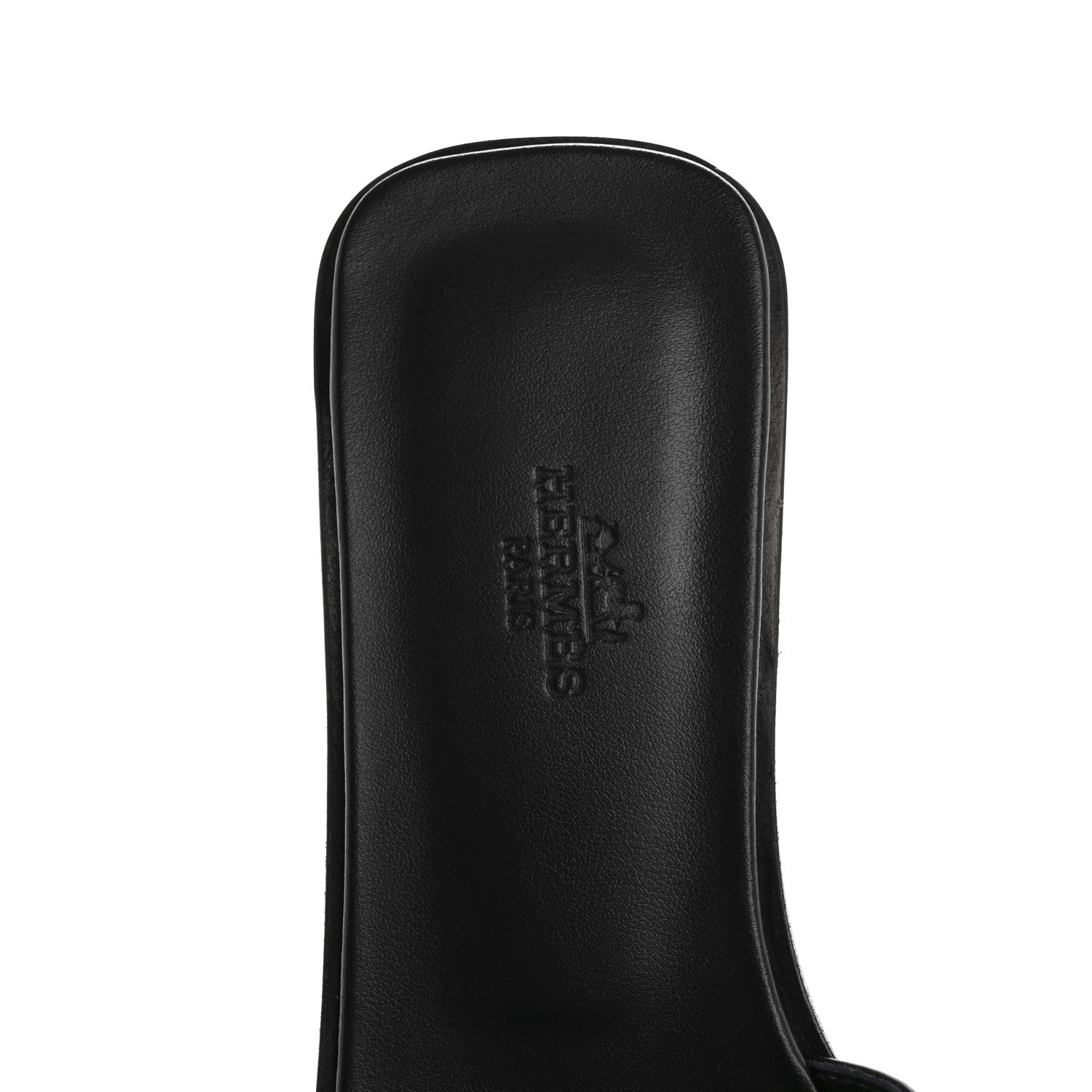 Hermes Box Calfskin Oran Sandals 38 Black 7 of 9