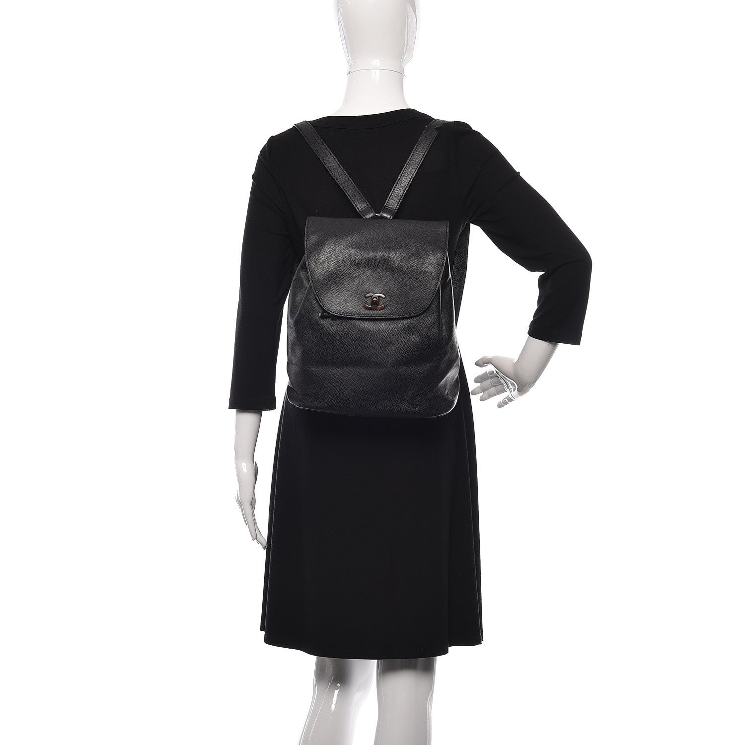 Chanel Caviar Tortoise CC Backpack Black 2 of 15