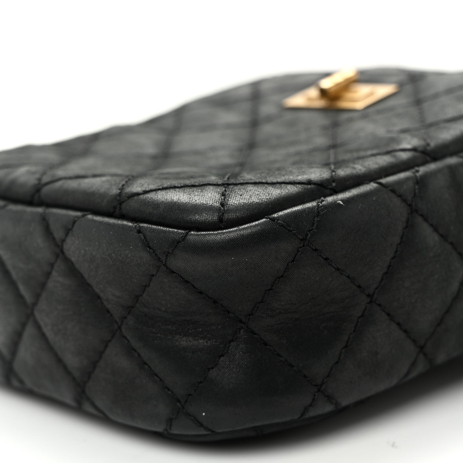 Chanel Nubuck Iridescent Calfskin Quilted Reissue Camera Case Black 11 of 12