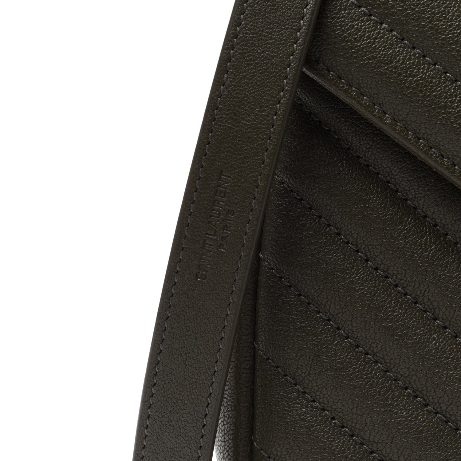 Saint Laurent Sheepskin Matelasse Chevron Monogram Medium College Bag Military Olive 9 of 13