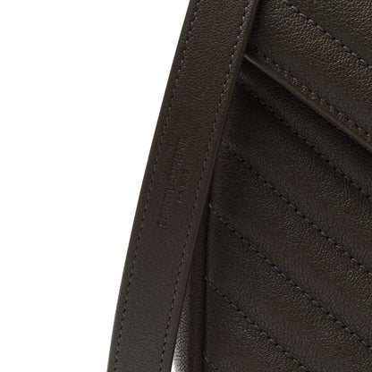 Saint Laurent Sheepskin Matelasse Chevron Monogram Medium College Bag Military Olive 9 of 13