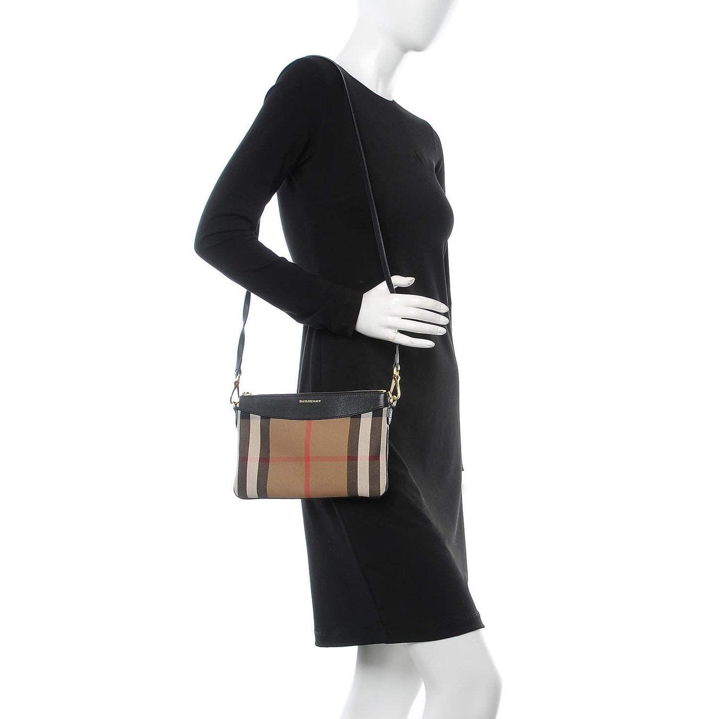 House Check Derby Peyton Crossbody Clutch Bag Black