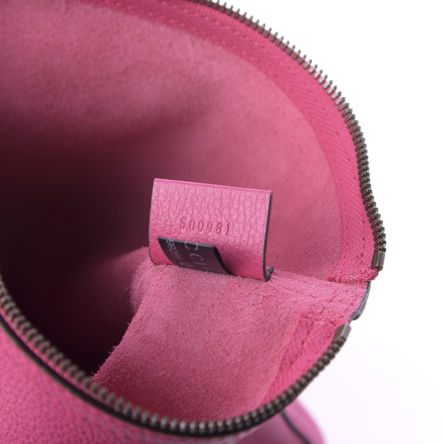 Gucci Pebbled Calfskin Medium Logo Portfolio Clutch Box Pink Green 9 of 11