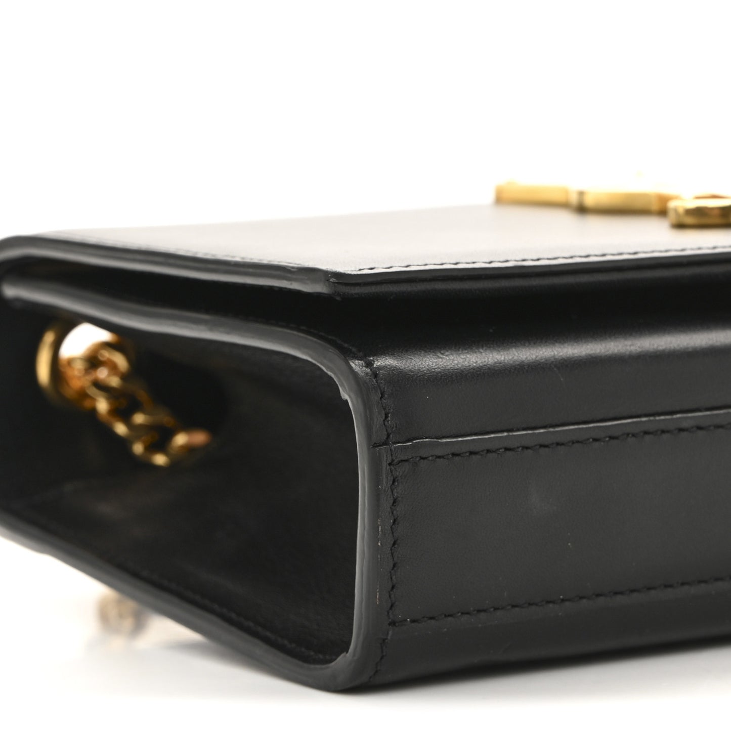 Calfskin Small Classic Monogram Kate Tassel Satchel Black