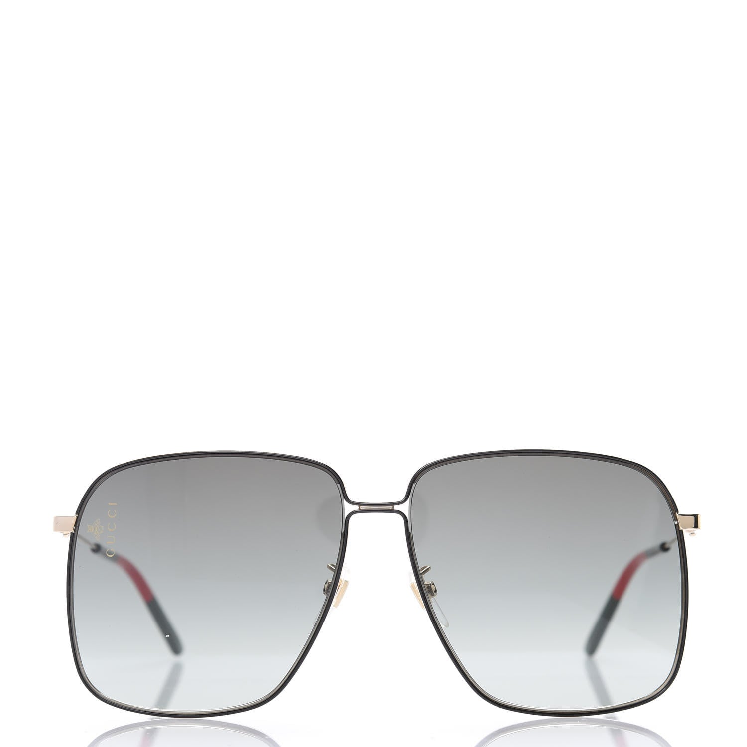 Gucci Rectangular Frame Interlocking G Sunglasses GG0394S Green Red 2 of 8
