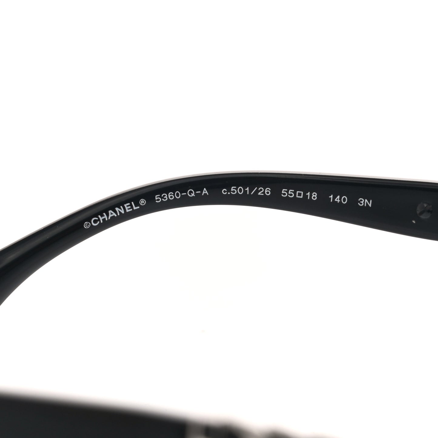 Calfskin Square Chain Sunglasses 5360-Q-A Black