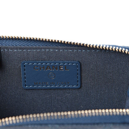Chanel Iridescent Caviar Quilted Zipped Key Holder Case Dark Blue 5 of 9