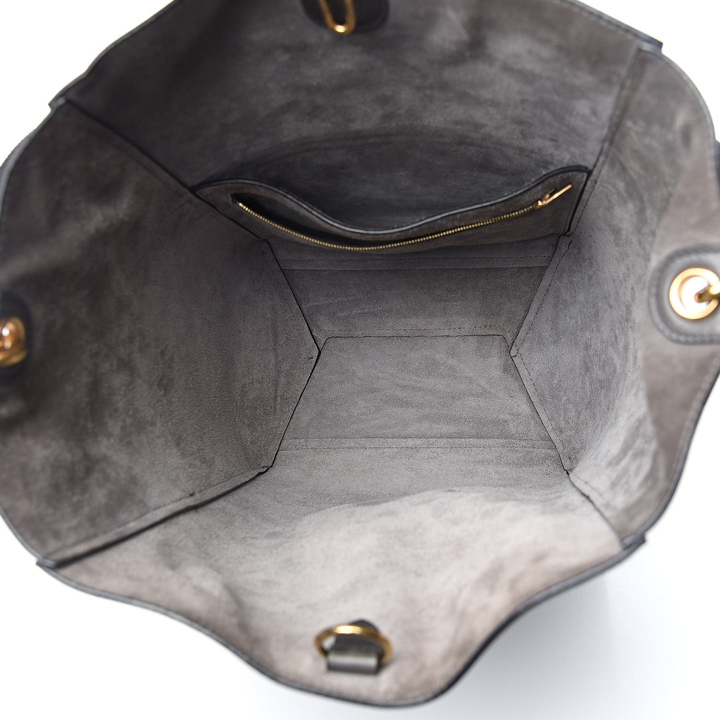 Smooth Calfskin Sangle Bucket Bag Grey