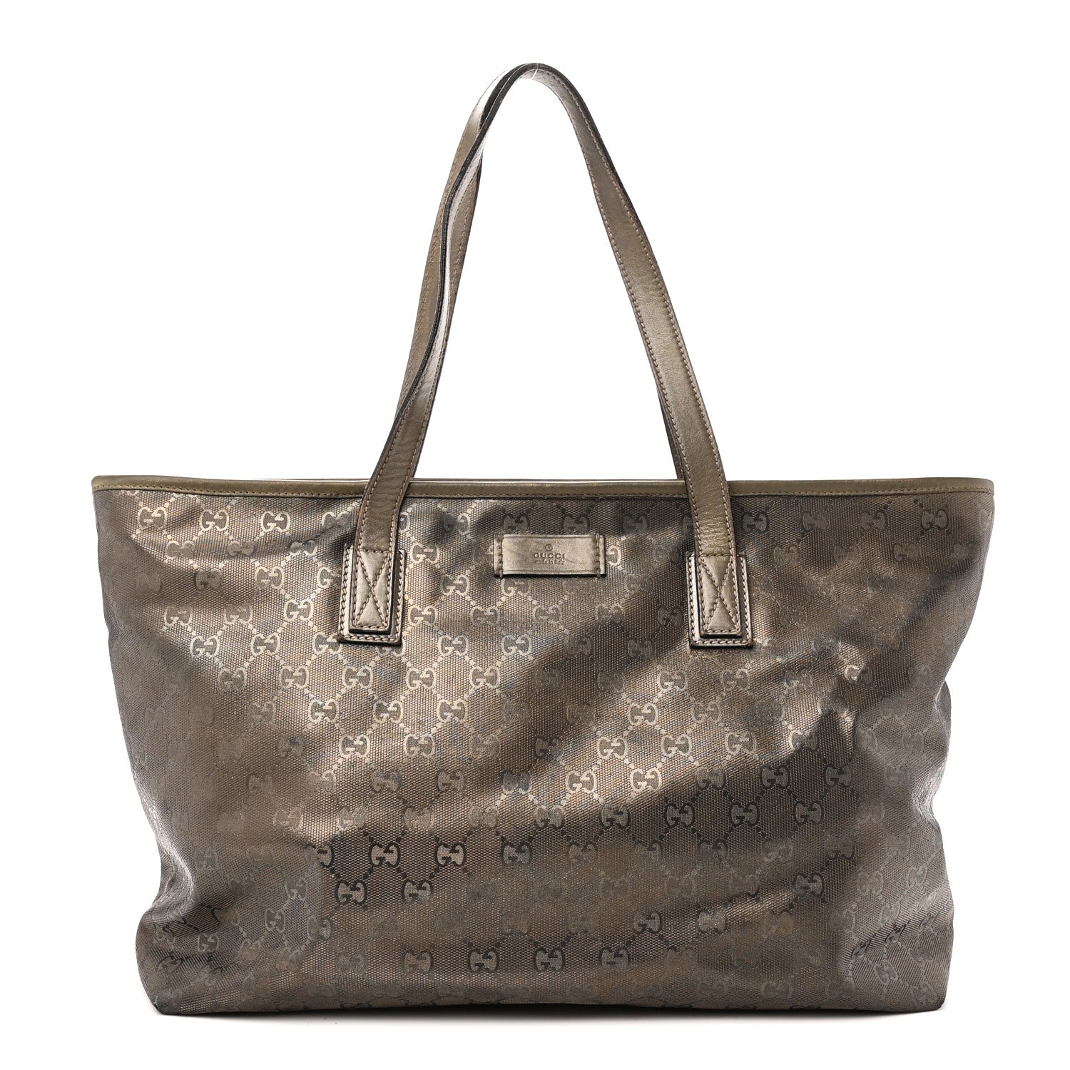 Gucci Imprime Monogram Medium Zippered Shopping Tote Pewter 1 of 10