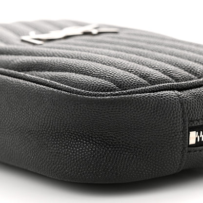 Saint Laurent Grain De Poudre Matelasse Monogram Mini Lou Camera Bag Black 10 of 11
