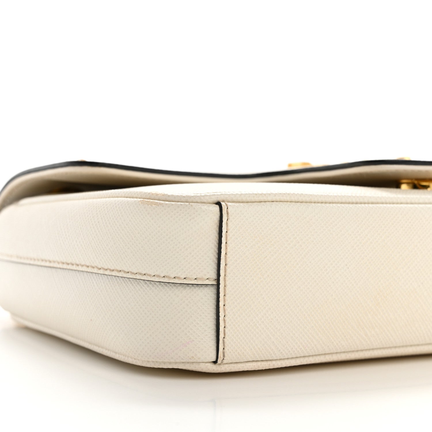 Prada Saffiano Flap Shoulder Bag Bianco 9 of 12