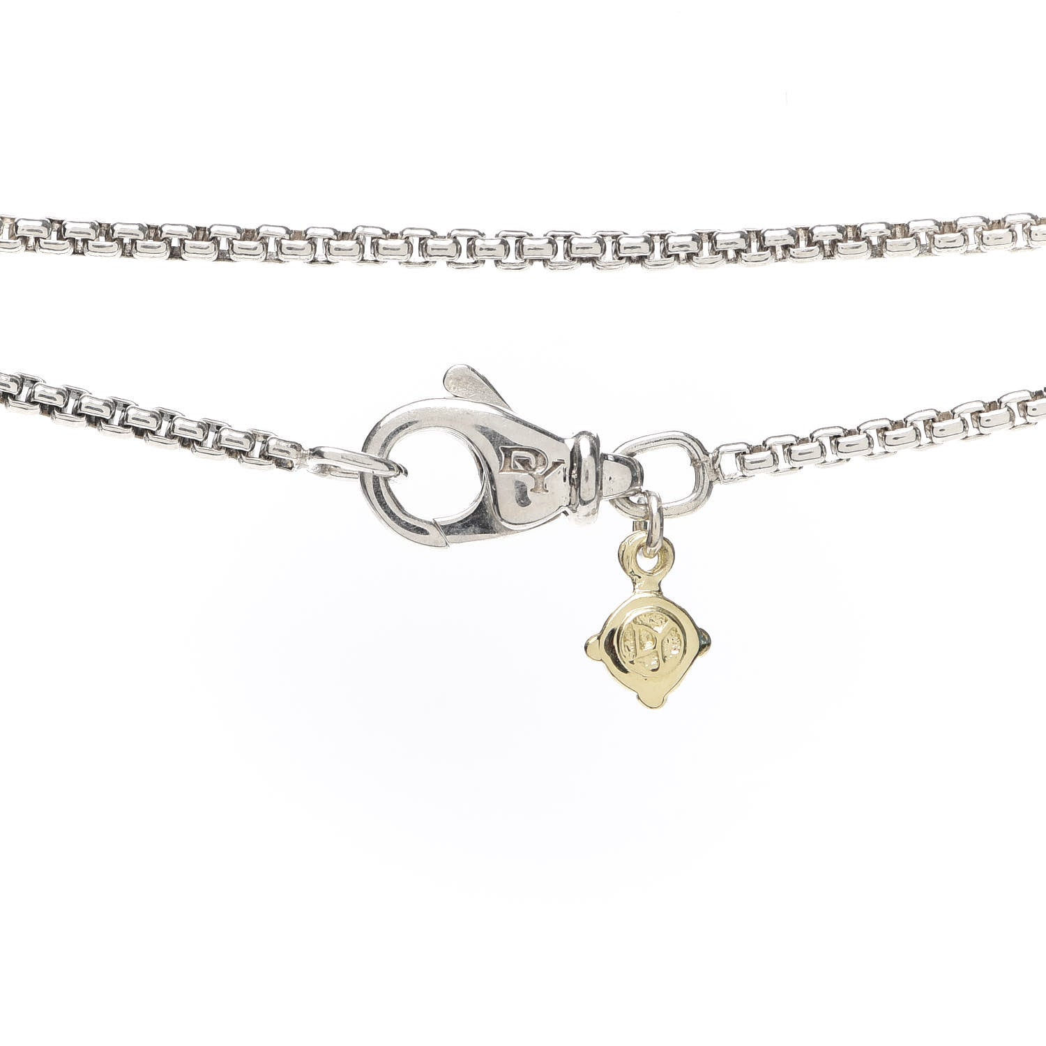 David Yurman Sterling Silver 14K Yellow Gold 1.7mm Box Chain Necklace 72" 5 of 5