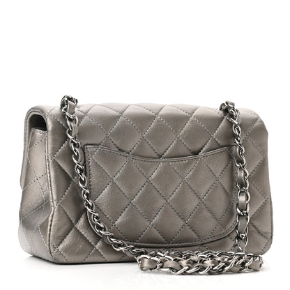 Chanel Metallic Calfskin Quilted Mini Rectangular Flap Ruthenium 3 of 10