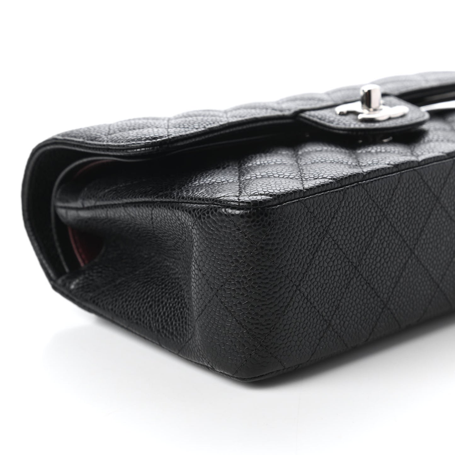 Caviar Quilted Small Double Flap Black
