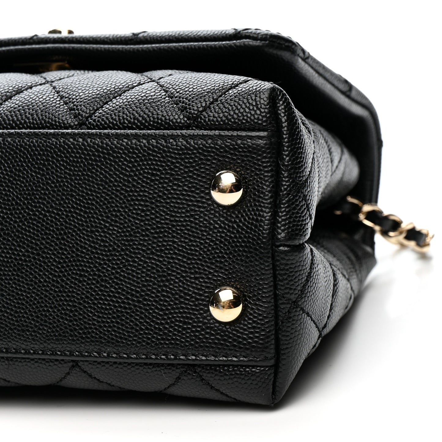 Caviar Quilted Extra Mini Coco Handle Flap Black
