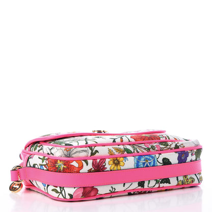 Gucci Canvas Flora Floral Shoulder Bag White Fuchsia Fluo 3 of 11