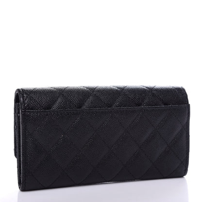 Chanel Caviar Quilted Large Golden Class Gusset Flap Wallet Black 3 of 8
