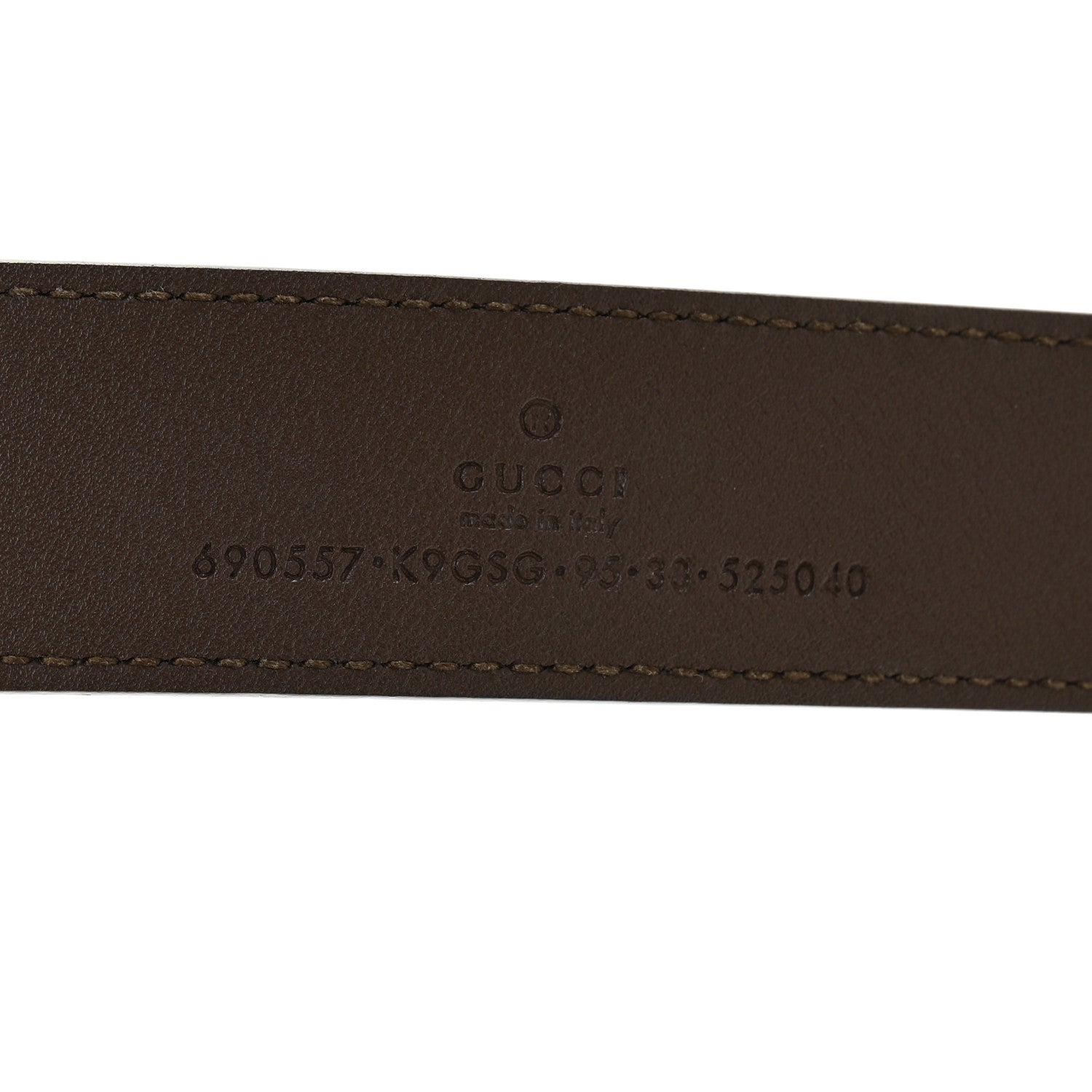 Gucci GG Supreme Monogram Textured Dollar Calfskin Blondie 30mm Belt 95 38 Beige Ebony New Acero 3 of 7