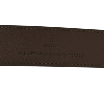 Gucci GG Supreme Monogram Textured Dollar Calfskin Blondie 30mm Belt 95 38 Beige Ebony New Acero 3 of 7