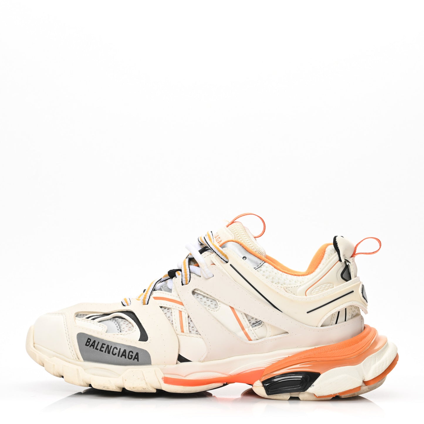 Mesh Nubuck Effect Fabric LED Mens Track Sneakers 40 White Orange