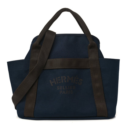 Hermes Toile Sac De Pansage Groom Bleu Navy Feu 1 of 9
