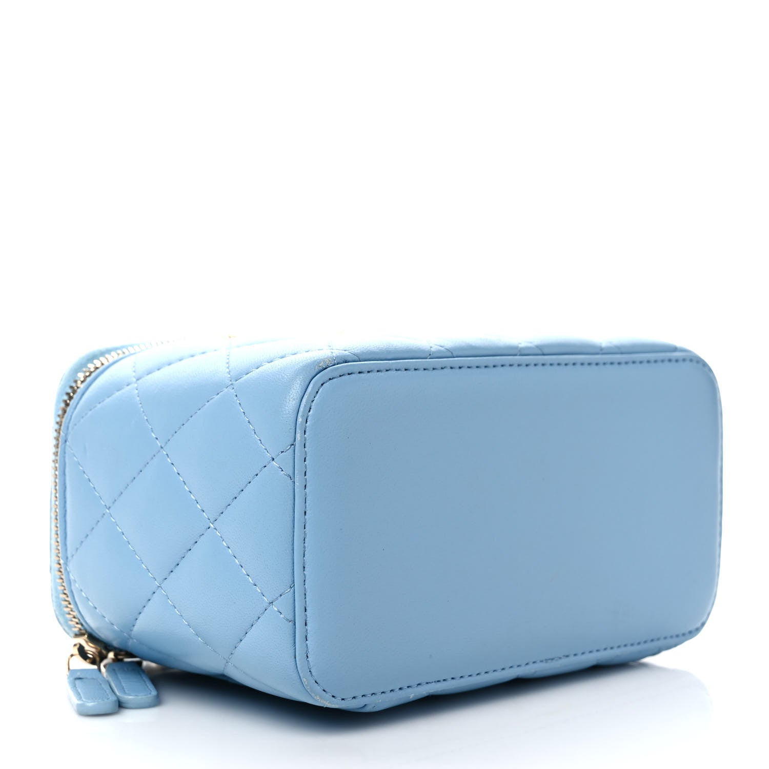 Chanel Lambskin Quilted Pearl Crush Small Vanity Case With Chain Light Blue 4 of 12