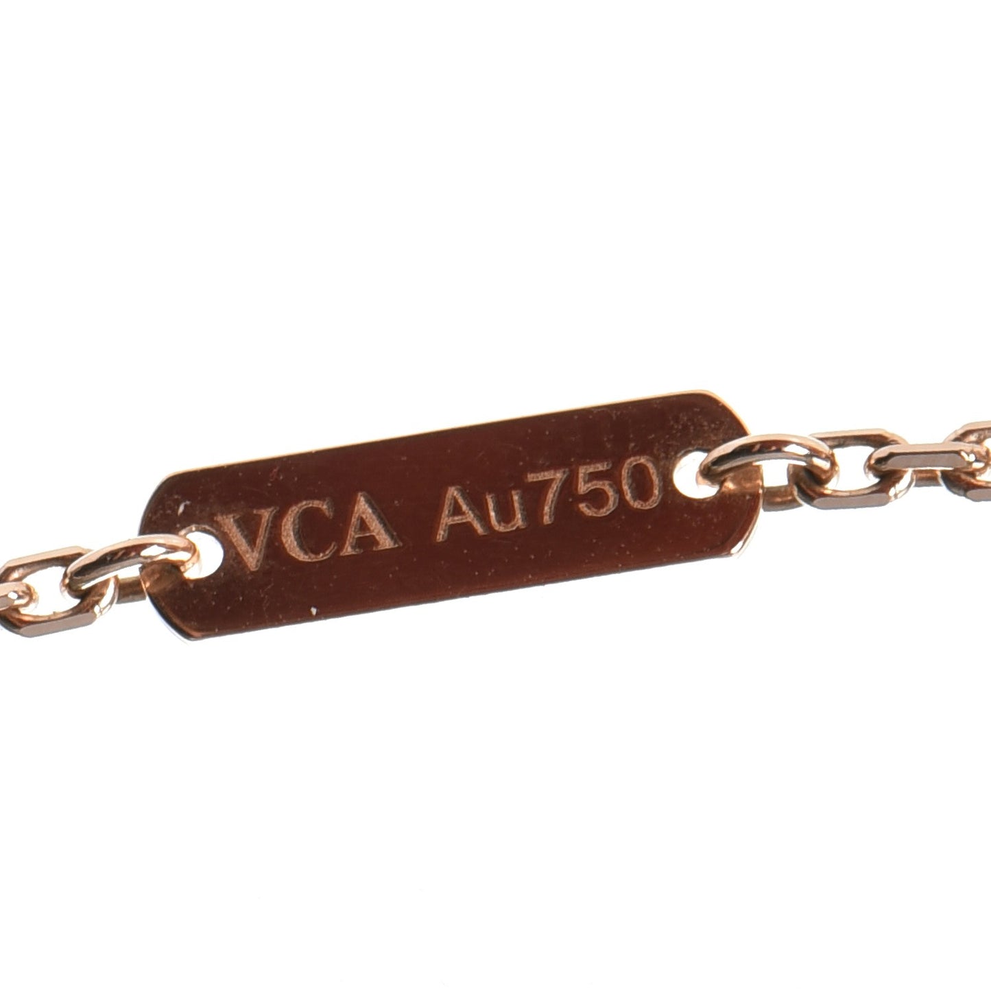 18K Rose Gold Diamond Carnelian Vintage Alhambra Pendant Necklace