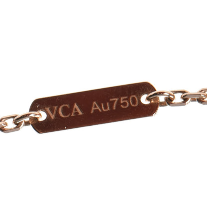 Van Cleef & Arpels 18K Rose Gold Diamond Carnelian Vintage Alhambra Pendant Necklace 8 of 9