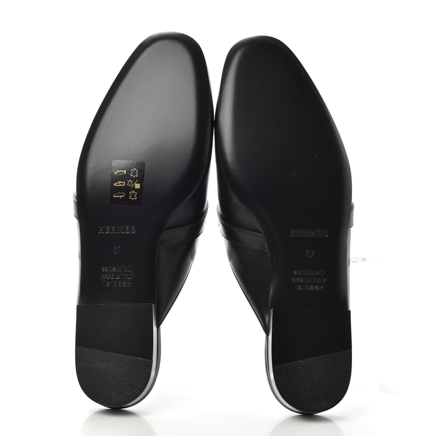 Hermes Goatskin Oz Mules 37 Black 6 of 10