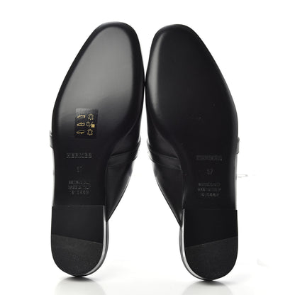 Hermes Goatskin Oz Mules 37 Black 6 of 10