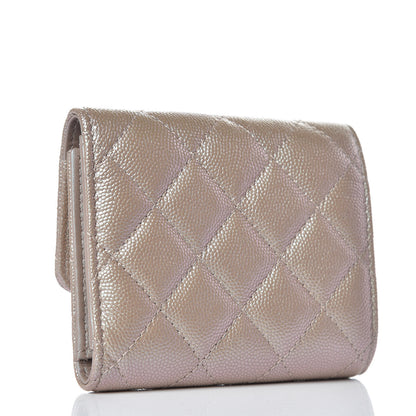 Chanel Iridescent Caviar Quilted Small Flap Wallet Beige 3 of 9
