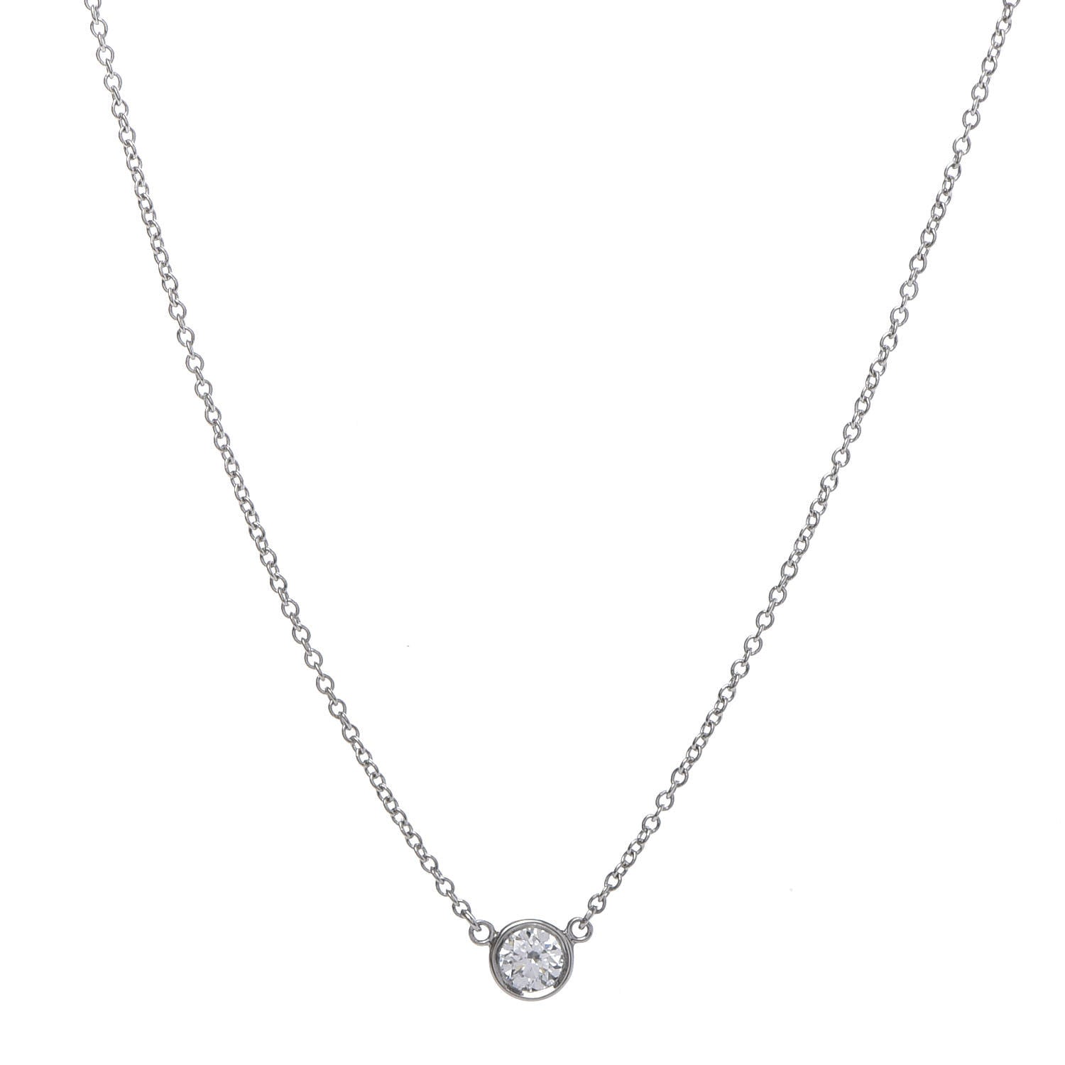 Tiffany Platinum Diamond .19ct Elsa Peretti Diamonds by the Yard Pendant Necklace 4 of 6