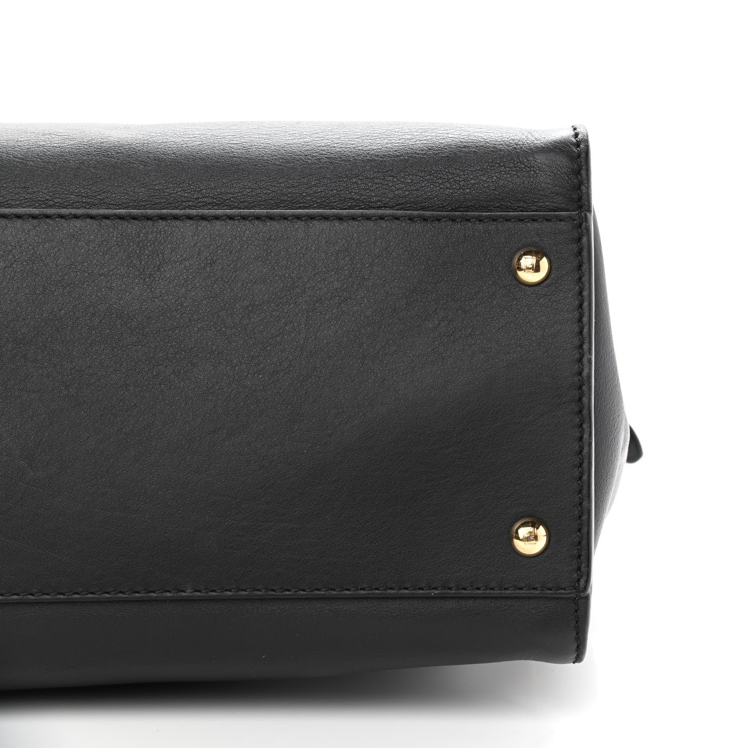 Fendi Vitello Seta Shiny Nappa Large Peekaboo Iconic Satchel Black 9 of 9