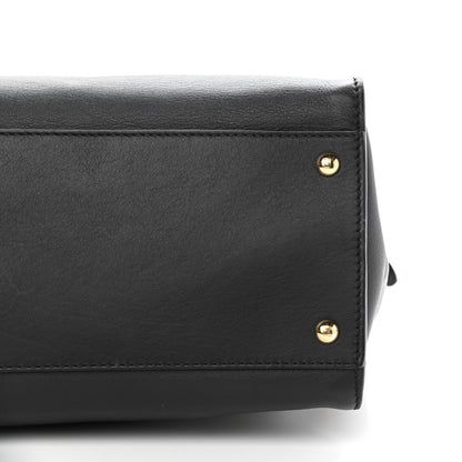 Fendi Vitello Seta Shiny Nappa Large Peekaboo Iconic Satchel Black 9 of 9