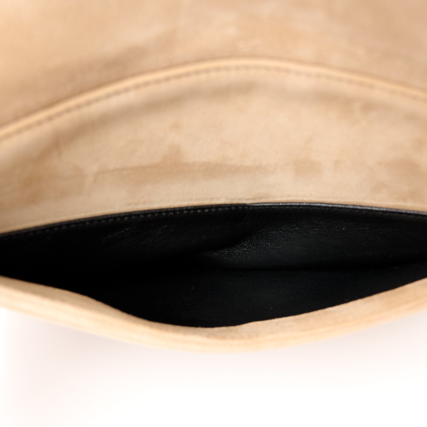 Saint Laurent Suede Matelasse Chevron Monogram Medium Sulpice Beige 6 of 11