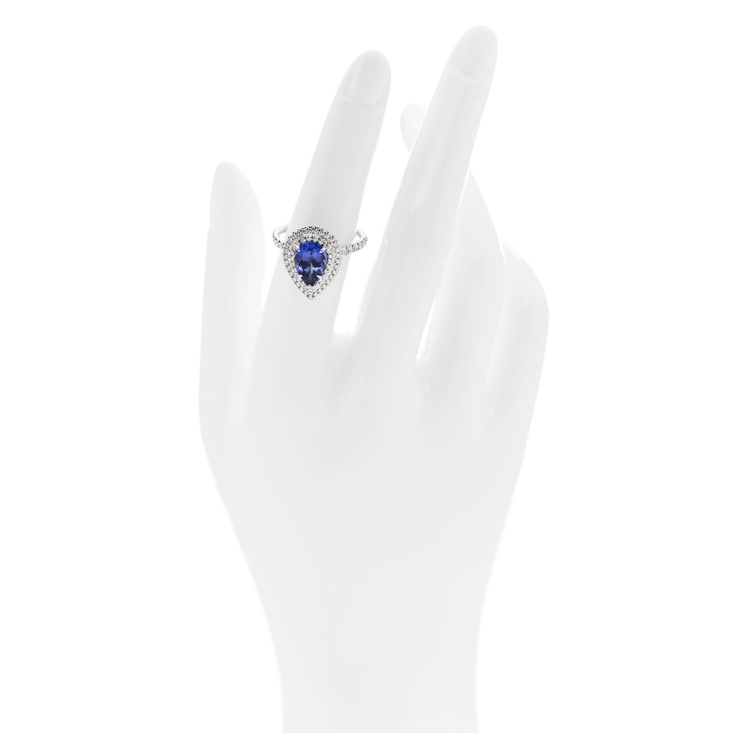 Platinum Diamond Tanzanite Soleste Pear Cut Ring 50 5.5