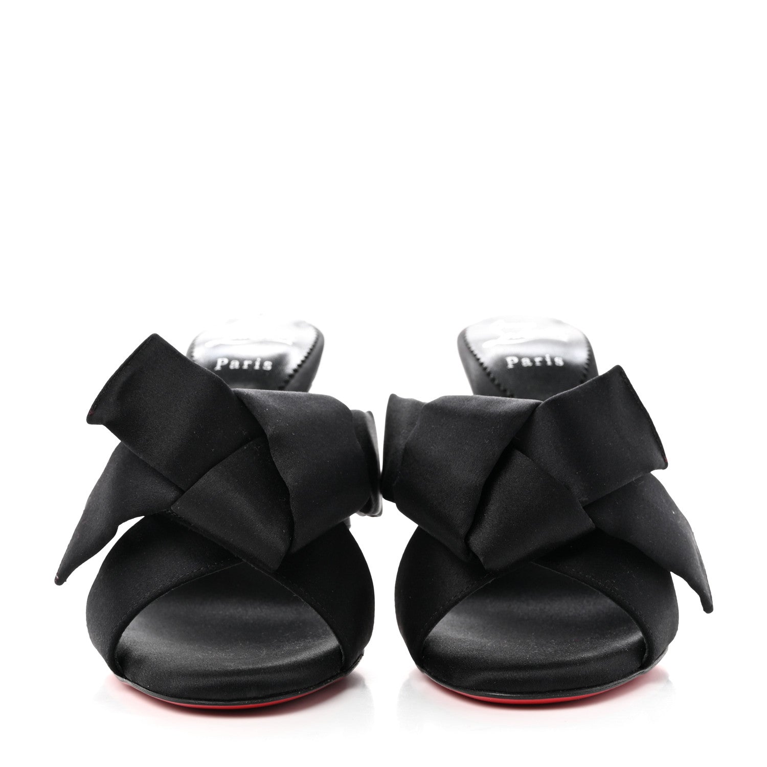 Christian Louboutin Satin Matricia Bow Sandals 36.5 Black 2 of 16