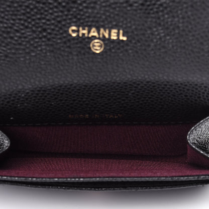 Chanel Caviar Quilted Flap Card Holder Wallet Black 5 of 11