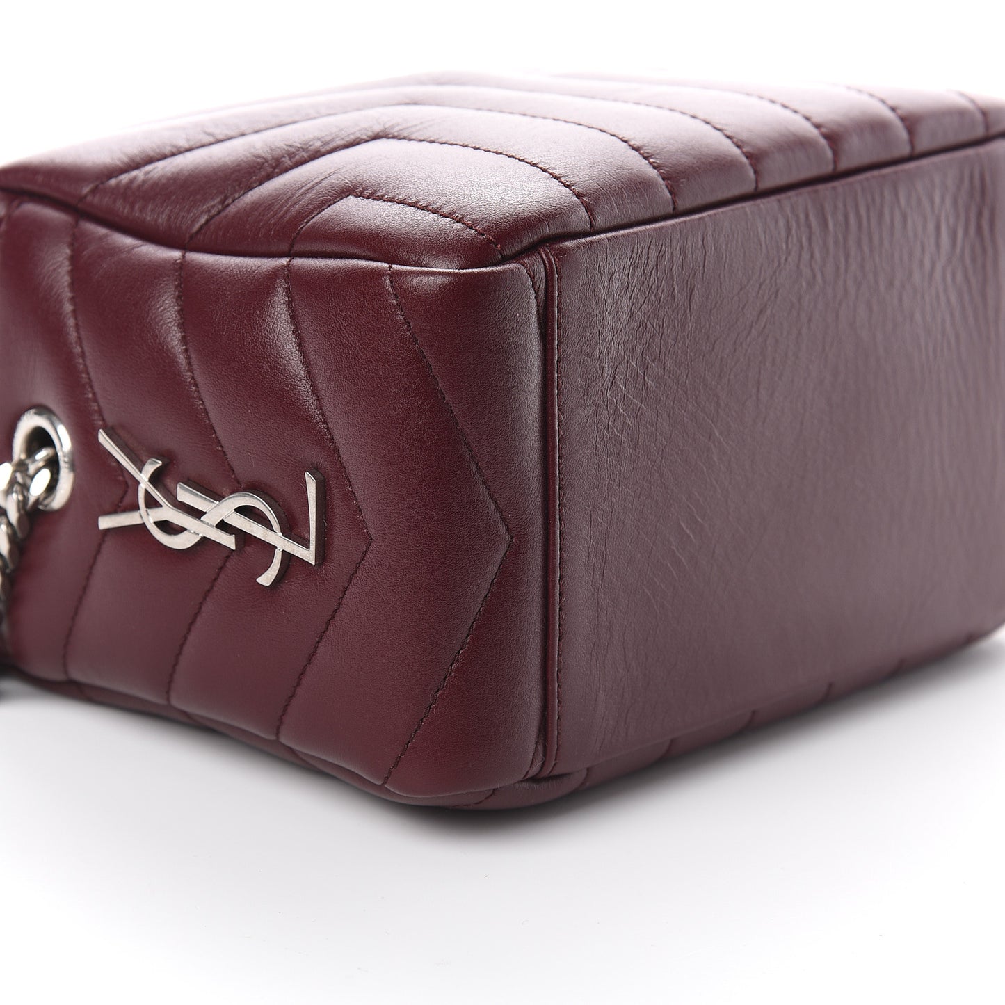 Calfskin Y Quilted Monogram Small Loulou Bowling Bag Rouge Legion