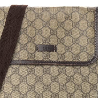 Gucci GG Supreme Monogram Selleria Calfskin Small Flap Messenger Bag Beige Ebony Cocoa Dark Chocolate 8 of 13